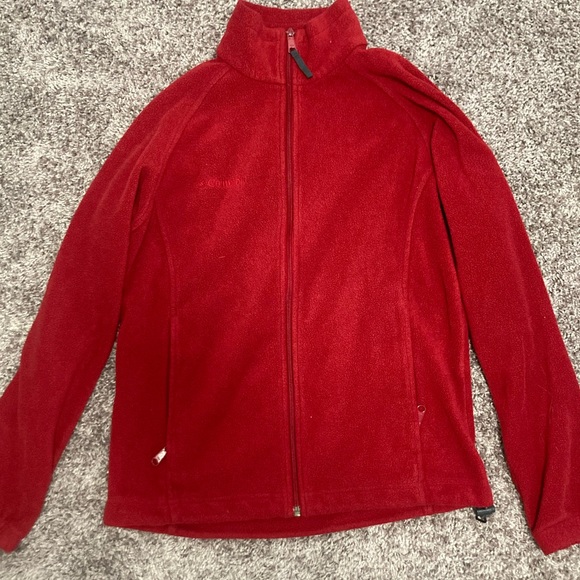 Columbia Tops - COLUMBIA RED ZIP UP FLEECE SIZE SMALL